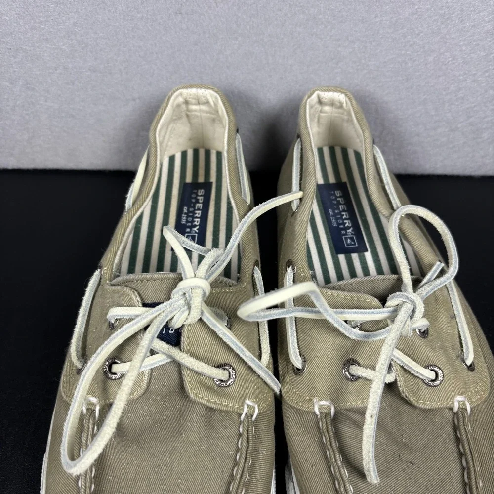 Sperry Top Sider Bahama Boat Shoes KHAKI/OYSTER  0561043 Mens Size 10.5M Loafers